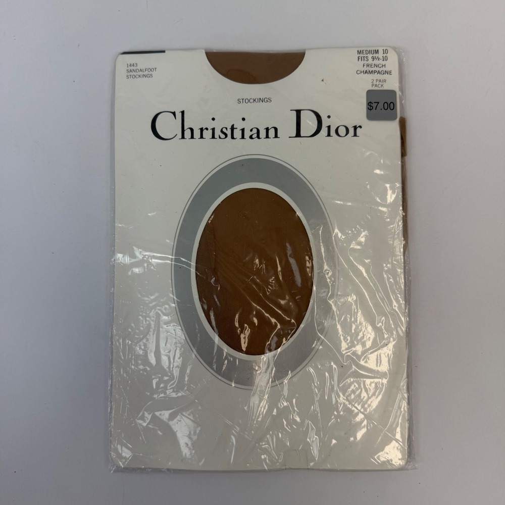 Christian Dior Ultra Sheer Leg Sandalfoot Stockings French Champagne 2 Pair Pack